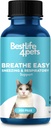 Supplement oddechowy - Natural Breathe Easy Feline Support for All Seasons, Coughing, Okazjonalne Nasal Stuffness and Sneezing - 400 Odorless, Easy- To- Admister Smakowe pigułki
