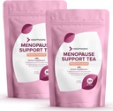 VoomVaya Zapisz 10% na wsparcie menopauzy Tea 2- Pack Bundle - Naturalna ulga menopauzy dla kobiet w / Red Clover & Black Cohosh - nocne poty i gorące błyski ulgi - Peach Flavor - 90 Teabags