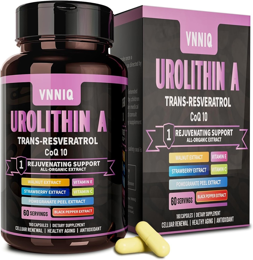 9- in-1 Suplement przeciw starzeniu się z Urolithina A (1200mg) Trans- Resveratrol i CoQ10: Kompleks starzenia się