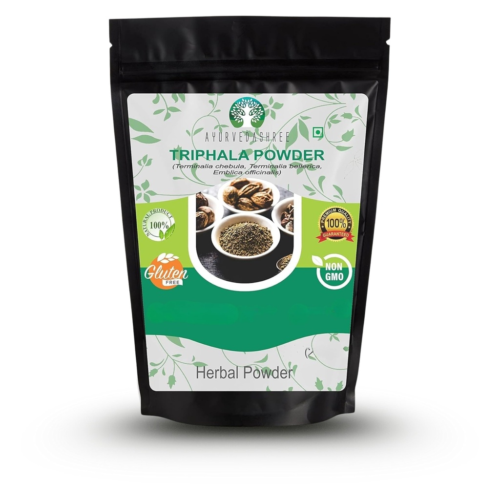 Triphala Powder 200 Gm Budapest 124; Combination of Amla, Haritaki & Bibhitaki between 124; Non GMO Between 124; Vegan Between 124; GMP Certified