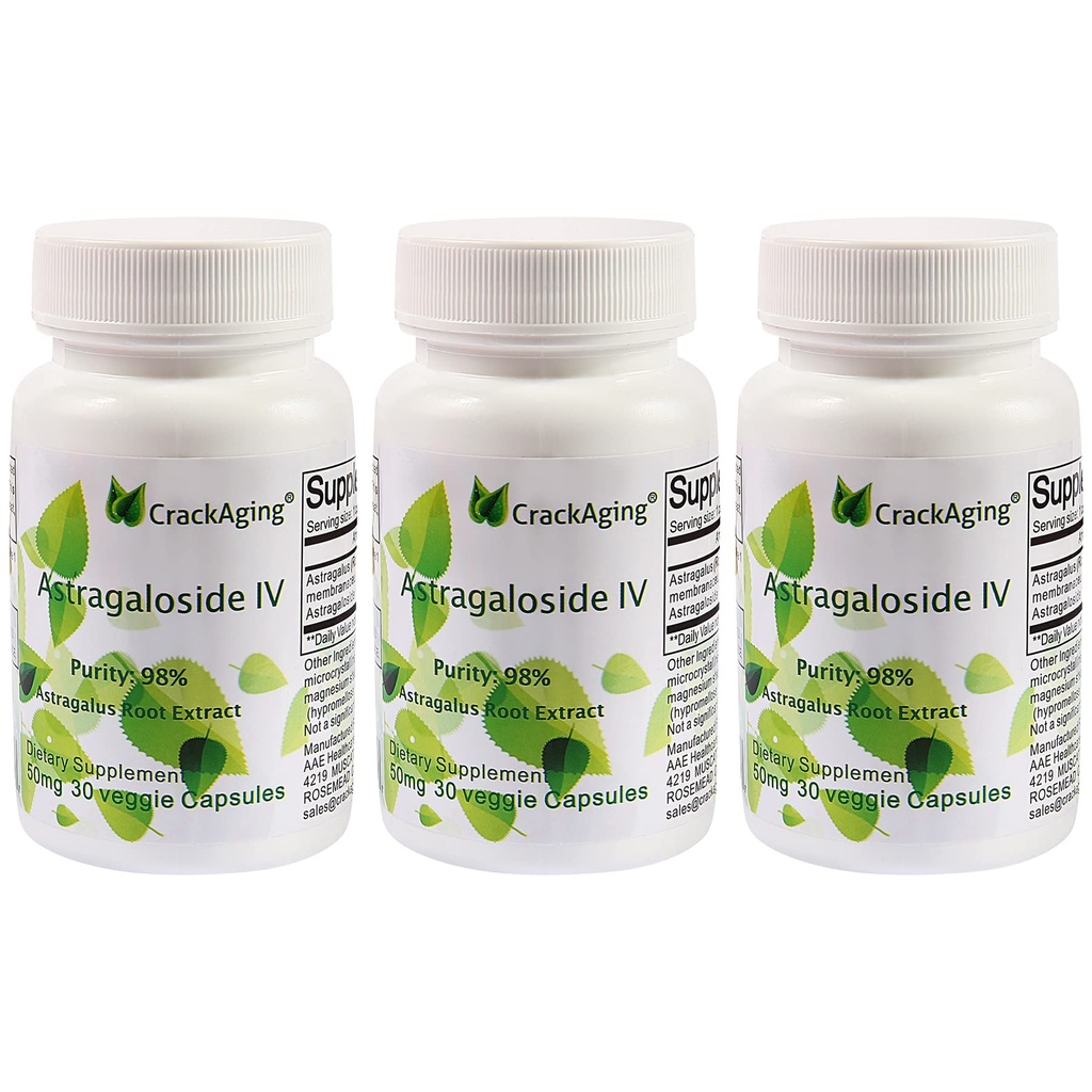Nadmierna absorpcja Astragalozydu IV 98% Suplementy przeciwstawne dla dorosłych Wsparcie immunologiczne 50mg / Cap 90 Czapki w 3 butelce