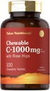Carlyle Witamina C Chewables 124; 1000mg Biżuteria 124; 100 Tablets Natural Orange Flavor 124; Wegetarianin, Non-GMO & Gluten Free Supplement