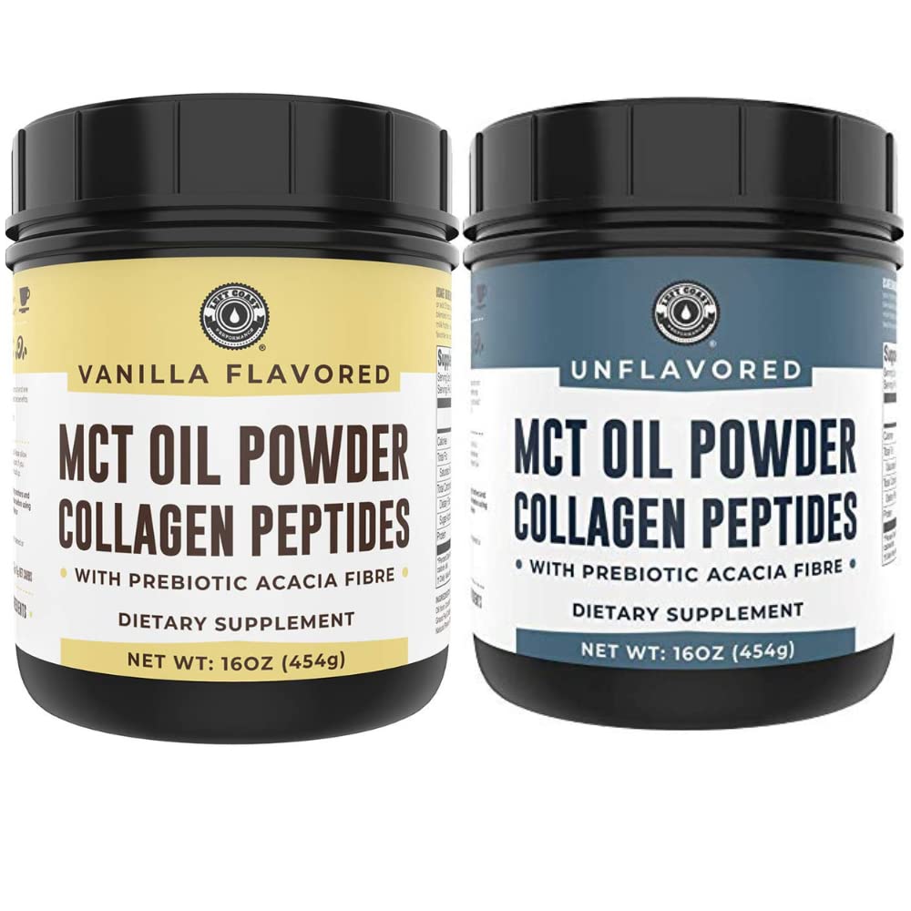Wydajność na lewym wybrzeżu Keto Vanilla MCT Kolagen Proszek i Keto Unflavored MCT Kolagen Proszek