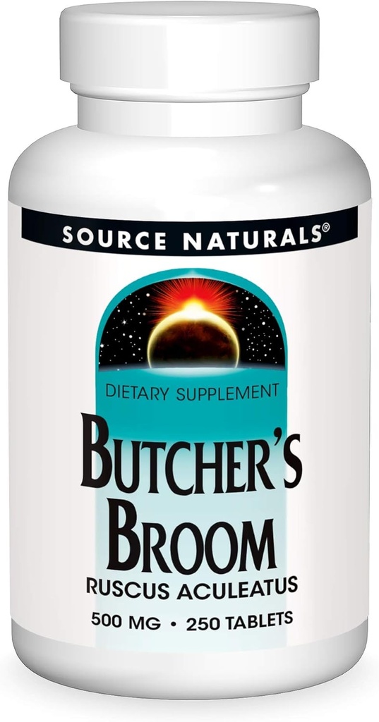 Źródło Naturals Butcher 's Broom Dietetic Supplement - Ruscus Aculeatus - 250 tabletek
