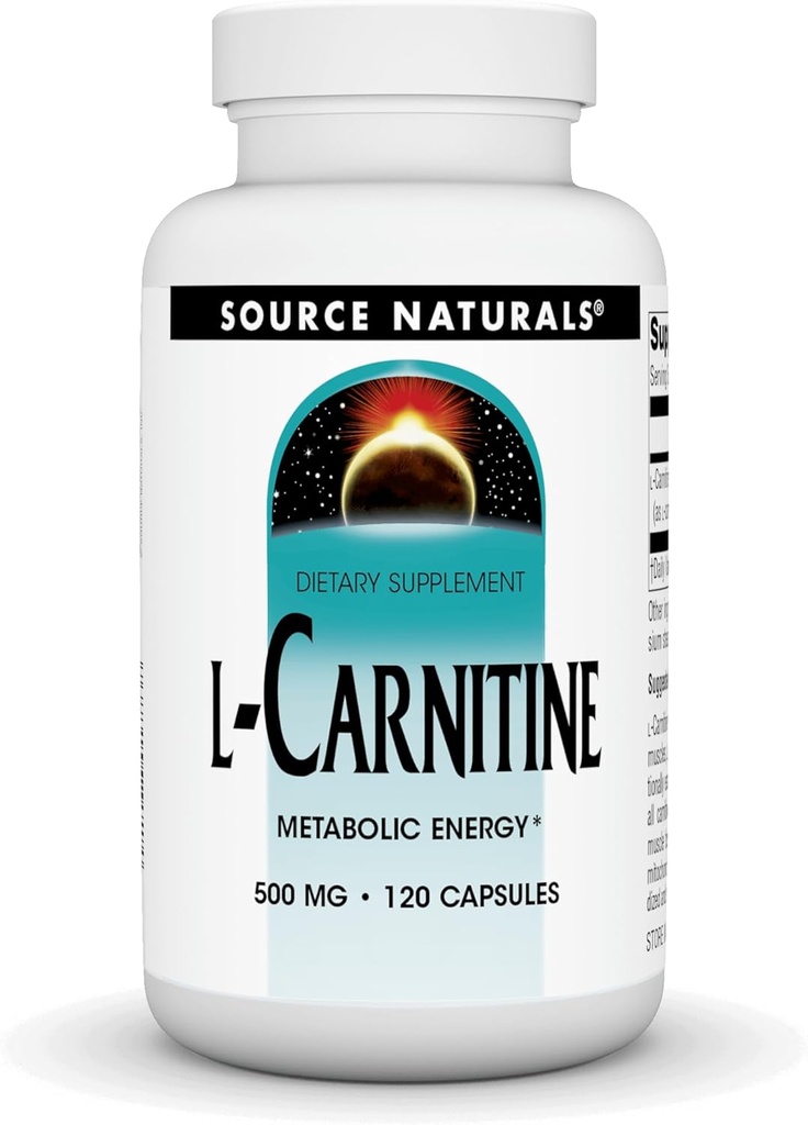 Źródło Naturals L- Carnitine 500 mg for Metabolic Energy - 120 kapsułki