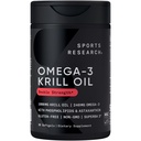 Sports Research Krill Oil Supplement with EPA & DHA Omega 3, Fosholipids & Astaxanthin from Antarktyka - Najwyższe stężenie oleju kryla dla mężczyzn i kobiet - 1000mg, 30 Softgel kapsułki