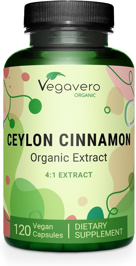 Vegavero Organic Cejlon Cynamon 124; 2000mg 124; USDA Certified Abstract 124; NO Artificate Additives 124; 4 Month Supply Abstract 124; Lab- Tested, Non-GMO Abstract 124; 120 Capsules Abstract 124; Vegan