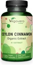 Vegavero Organic Cejlon Cynamon 124; 2000mg 124; USDA Certified Abstract 124; NO Artificate Additives 124; 4 Month Supply Abstract 124; Lab- Tested, Non-GMO Abstract 124; 120 Capsules Abstract 124; Vegan