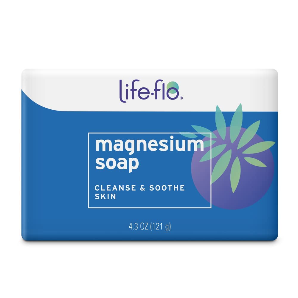 LIFE- FLO Magnezu Bar Mydło 124; Super skoncentrowane z Calming Magnezu Chlorek, Plus Kokos i Oleje awokado 124; 4.3 Oz Gdańsk 124; Opakowanie 3
