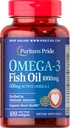 Puritans Pride Omega-3 Olej rybny 1000 Mg, 100 Hrabia
