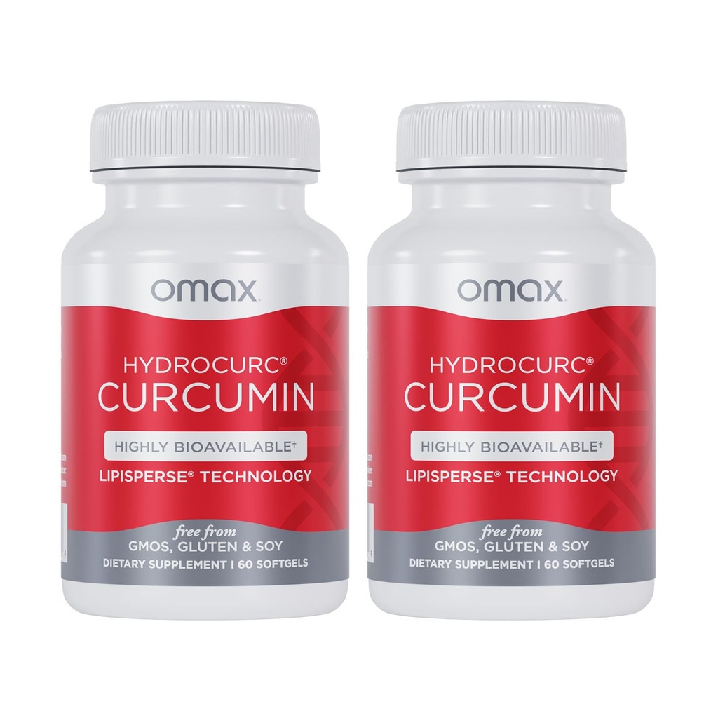 Omax3 2 Packa- HydroCurc Turmeric Curcumin Softgels, Wysoce Biodostępny Nanoparticle oleju MCT dla potencji i absorpcji, Joint Health, 120 Softgels