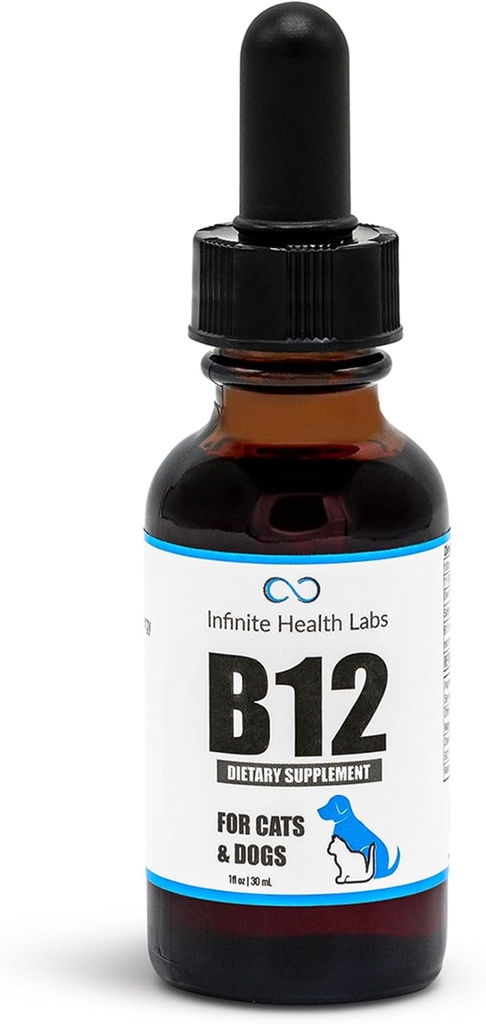 Płynna witamina B- 12 dla psów i kotów - Vet Formulated - Efektywna dla wszystkich zwierząt Methylcobalamina (Methylcobalamina) - Energia, Apetite i Mood - Made in USA