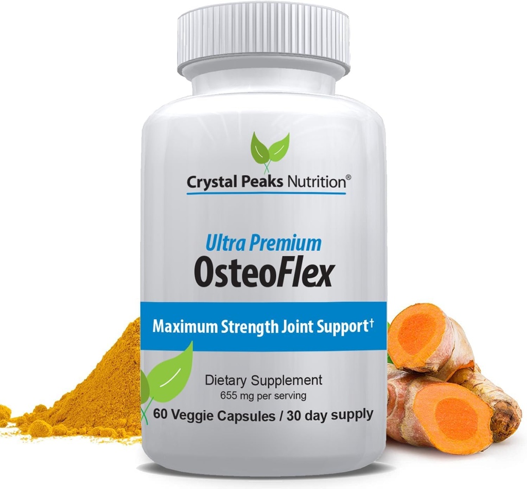 Organiczne kurkuminoidy Osteoflex - Natural Turmeric & Bioperine dla optymalnej absorpcji i maksymalnego wsparcia wspólnego. 60 kapsułek, 30-dniowa dostawa