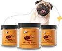 kin + rodzaj Organic Fiber for Dogs & Cats - Pumpkin Boost for Healthy Poops - Zdrowie pokarmowe - Nasienie lniane, Ginger, Turmeric i Kokosowe - Made in USA - Bundle (3 x 8 oz)