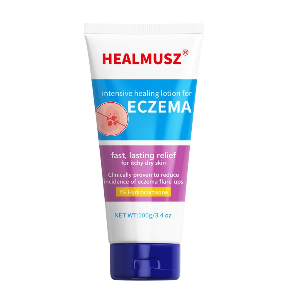 HEALMUSZ Eczema Relief Creamy Body Oil zapewnia natychmiastową ulgę dla Eczema- Prone Skin - 3.4 oz. Tube NDC: 84010- 008- 01