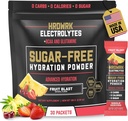 HRDWRK Pakiety proszku elektrolitów z magnezem, Sodu potasu, Nawodnienie Keto - BCAA Pakiety proszku elektrolitów z glutaminą, 30 Pakiety proszku elektrolitów bez cukru (Fruit Blast)