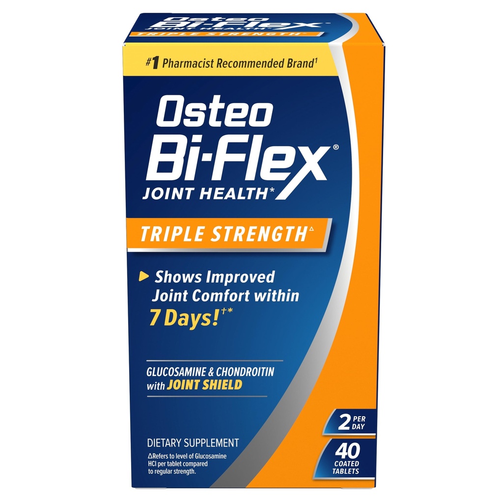 Osteo Bi- Flex Triple Strength (5), Glukozamina Chondroitin z witaminą C Joint Health Supplement, Tabletki powlekane, 40 Liczba