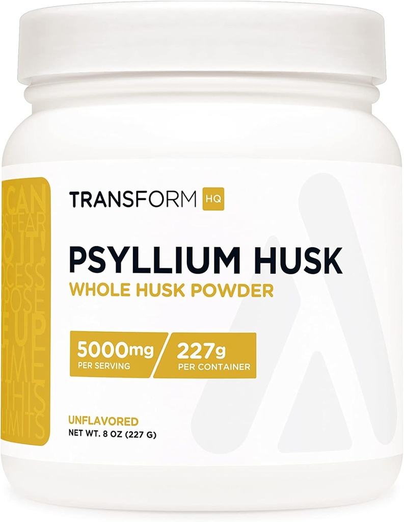 TransformHQ Cały Pyllium Husk 8 OZ Proszek - 5000mg Per Serving - Gluten Free, Non-GMO
