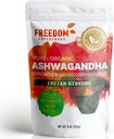 Ekologiczny ekstrakt proszku korzennego Ashwagandha z Indii - A Pothent Adaptogen & Premium Feel Good Veda Suplement witaminy dla wzrostu i wzrostu włosów - Wegan i Gluten Free - 8oz