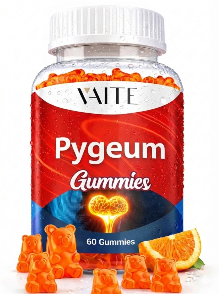 Suplement Pygeum Gummies 500mg - Wegańskie Chewables z Africanum Bark Extract, Plant- Based Supplements for Mężczyzna, Non-GMO Gluten- Free, Sugar- Free, Żelatin- Free, 60 Chews Gummy