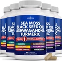 Nowy wiek Moss Black Seed Oil Ashwagandha Turmeric Bladderwrack Burdock - z Manuka, Honey Dandelion, ACV Black Pepper Gluten Free