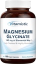 Magnezu Glycinate, Chelated, Wysoko Biodostępny, Pełna odpowiedź i nie buforowane, Delikatne na żołądku, 140 mg Magnezu elementarnego, do snu, kości, Nie GMO, 120 Vegan Czapki
