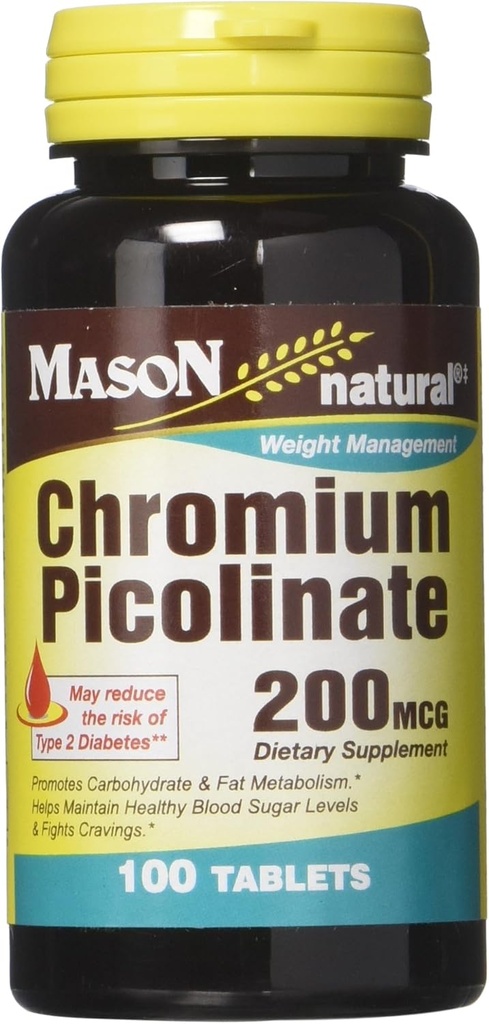 Mason Witaminy Pikolinian chromowy tabletki, 60 Hrabia