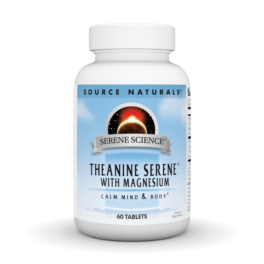Źródło Naturals Serene Science L- Theanine z magnezem i GABA - 60 tabletek