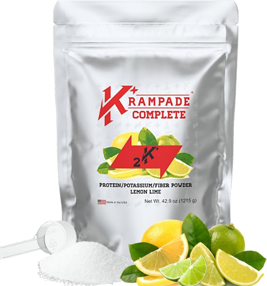 Krampade Suplement do białka serwatkowego Elektrolity Proszek Biżuteria 124; 30g Białko & 7g BCAA + 9g Fiber rozpuszczalny + 2,000mg Potas + Suplement magnezu 124; > 2X Więcej K + Niż Woda kokosowa