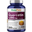 NusaPure Quercetin 1000mg - 200 Veggie Caps (Non- GMO, Wegan, Wegetarianin) Bioperine