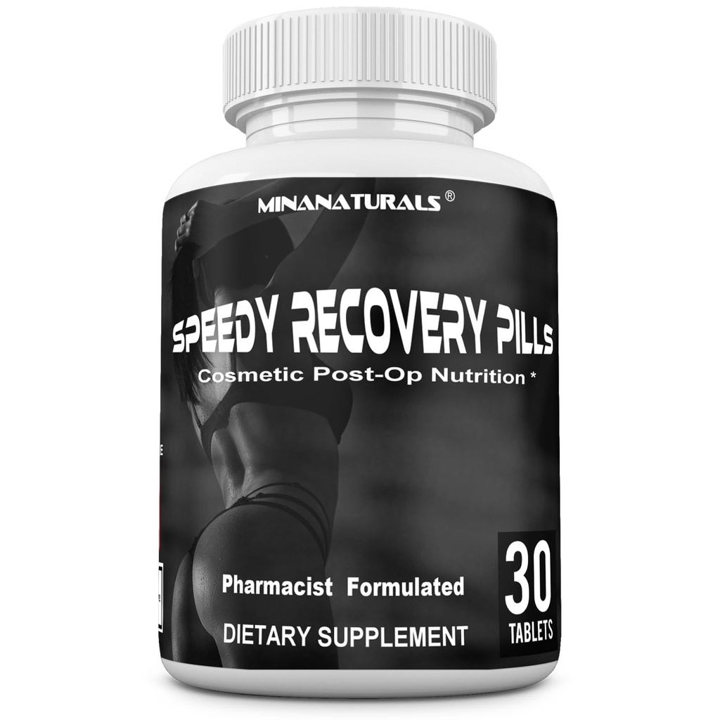 Speedy Recovery Pills Post- OP Recovery Supplement. Scar Support Vitamin. Promuje Collagen i szybkie gojenie ran. Specjalnie przygotowany do operacji chirurgii kosmetycznych. 30 tabletek