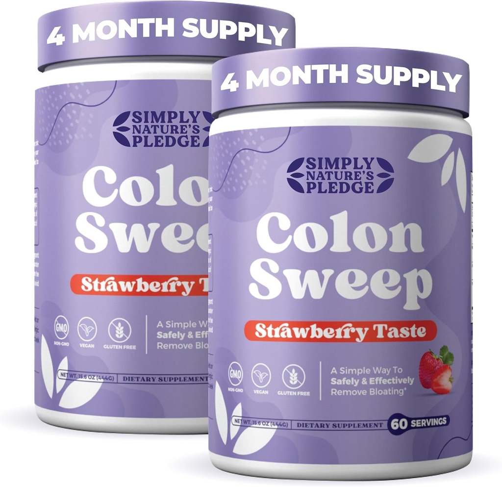 ColonSweep Psyllium proszek Husk Colon Cleanser - Wegan, Gluten Free Fiber Supplement - Safe Colon Cleanse for Zaparcia Relief, Bloating Relief & Gut Health -16 OZ (60 Servings) - 2 Pack