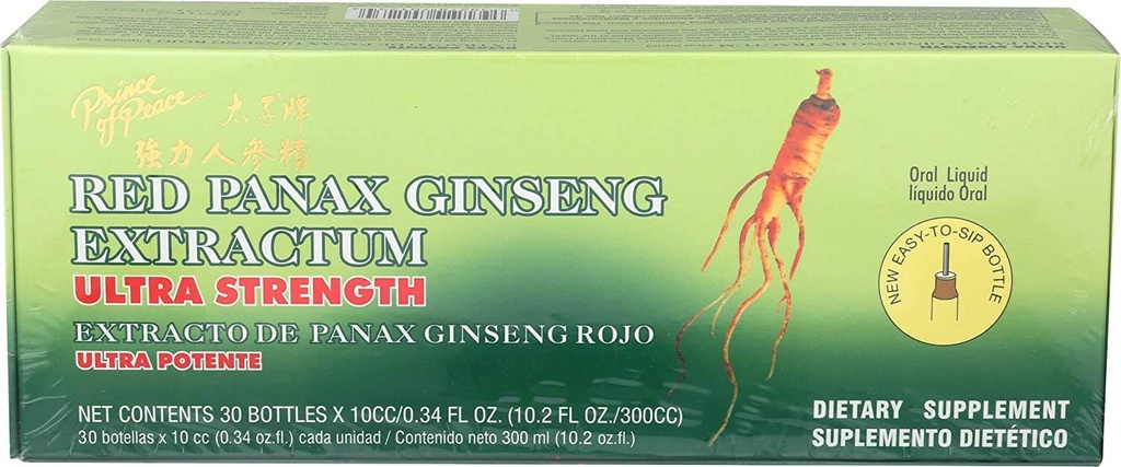 Książę Pokoju Czerwony Panax Ginseng Extractum Ultra Siła, 2 Pack - 60 butelek, 0,34 fl. oz. Każdy - Boosting mózgu