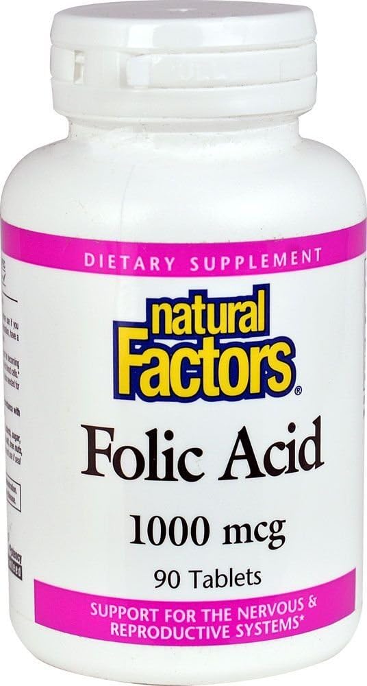 Naturalne czynniki Kwas foliowy 1 MG, 90 CT