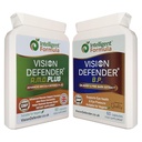 Vision Defender A.M.D. Plus & BP Eye Care Bundle - Advanced Eye Supplements with AREDS2 (Luteina, Zeaksantyna, Witamina C & E, Miedź, Cynk), Plus Mezo- Zeaksantyna, Bilberry, Pine Bark. Made in UK
