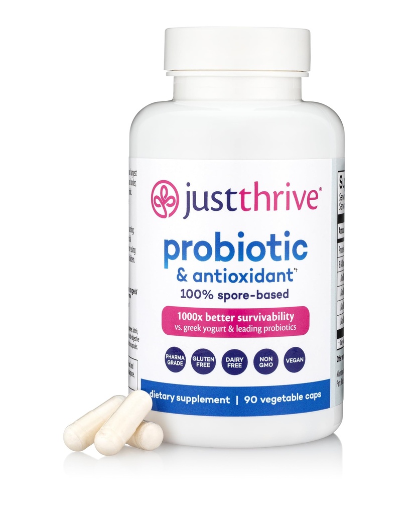 Tylko Thrive Probiotic & suplement przeciwutleniający - 100% Spore- Opierając się na sporadycznie Digestive i immunologiczne - Gluten Free, 90 Czapki