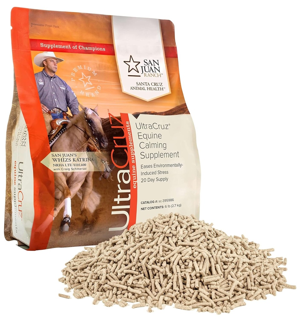 UltraCruz - sc- 395986 Equine Calming Supplement for Horses, 6 lb, Pellet (20 Day Supply)