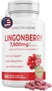 Proszek Lingonberry 7500mg do trakcji moczowej, krążenie krwi, Gut Health, Eye Health, Wsparcie przeciwutleniaczy - Pure 5: 1 Stosunek & 180 Kapsułki wegetariańskie - Non-GMO, Gluten- Free, Vegan- Friendly Supplement