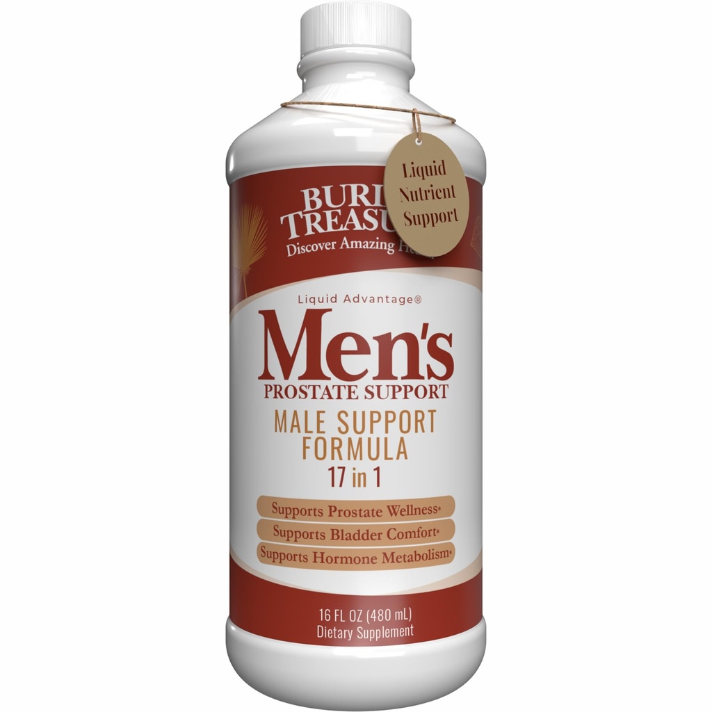 Pochowany skarb: Prostan męski Complete - Natural Herbal Formula Supplement w / Saw Palmetto, Pygeum Bark, & Stine Nettles do wsparcia zdrowego moczu i funkcji prostaty - 16 oz