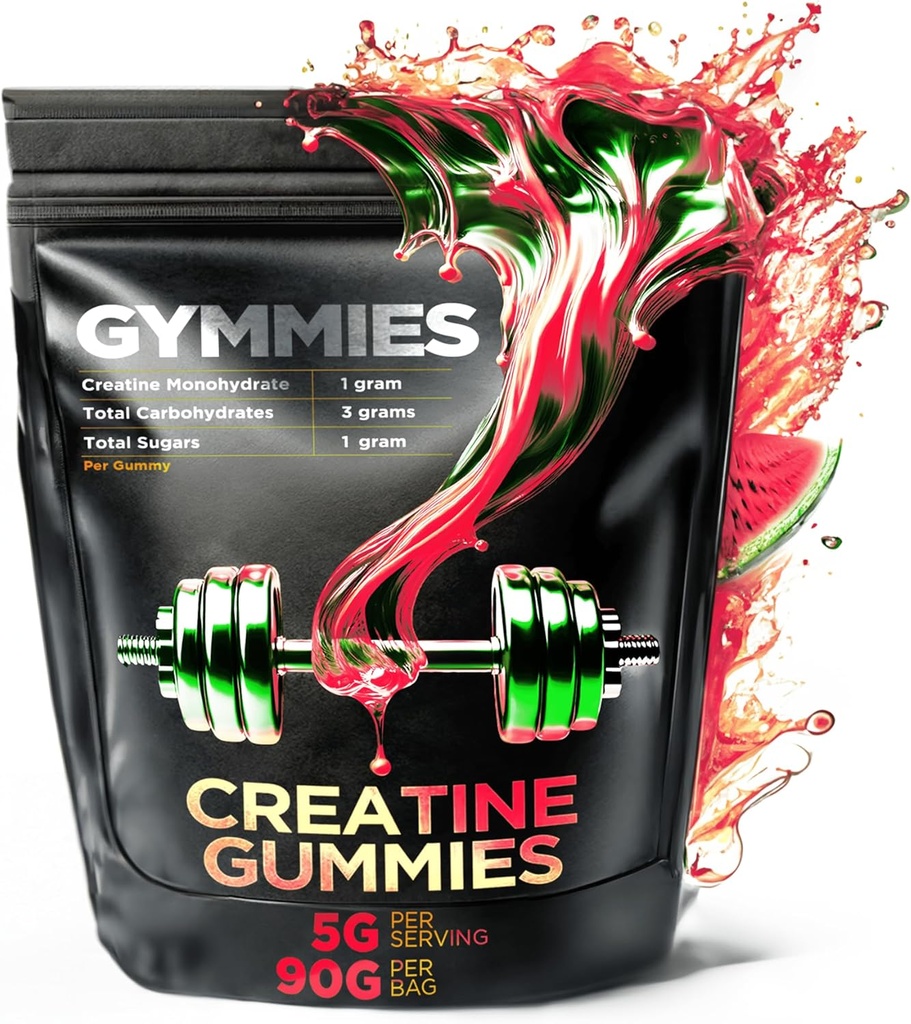 Jednowodzian Gummie - Muscle Growth, Performance, Endurance - 5 Gram Creatine per Serving - Wegan, Non-GMO, Gluten- Free, Made in USA - 90ct (90 Hrabia, Arbuz)