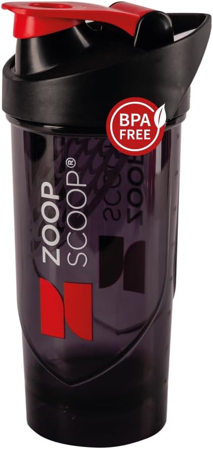 Butelka do shakera proteinowego - czarny proszek 124; Przenośny proszek proteinowy shaker Cup ze zwierciadłem i szczelność Lid 124; 700ml (25oz) - Easy Clean - BPA Free