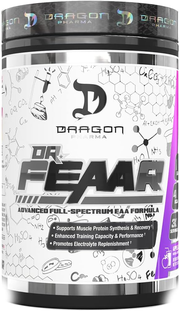 DRAGON PHARMA Dr. FEAAR ® Advanced Full- Spectrum EAA Matrix, Wspiera syntezę i odzysk białka mięśniowego, zwiększenie zdolności treningowej i wydajności (30 Służenia, Sok winogronowy)