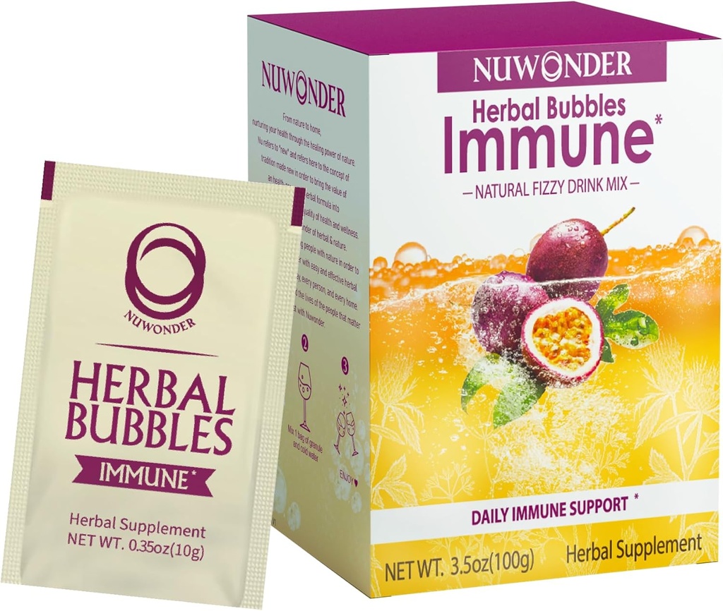 Wzmacniacz immunologiczny Fizzy Drink Mix Herbal Supplement Made with Astragalus, Ginger, Jujube, Atraktylodes, Passion Fruit, No Sztuc, 10packs (Dodatkowe 1 torby)