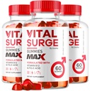 (3 Pack) Vital Surge - Vital Surge for Men Gummies, Vital Vita Surge Max Maximum Strength 1050 MG, VitalSurge Supplement Support Gummy Advanced Formula, Premium Witamina Gomitas (180 Gummies)