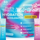 HydroMATE Electrolytes Proszek bez cukru Bawełna Cukierka - 30 Hrabia natychmiastowe pakiety nawadniania z witaminą C do zwiększenia energii - Cukier wolne elektrolity do wsparcia nawadniania na Keto Diet & Party Recovery