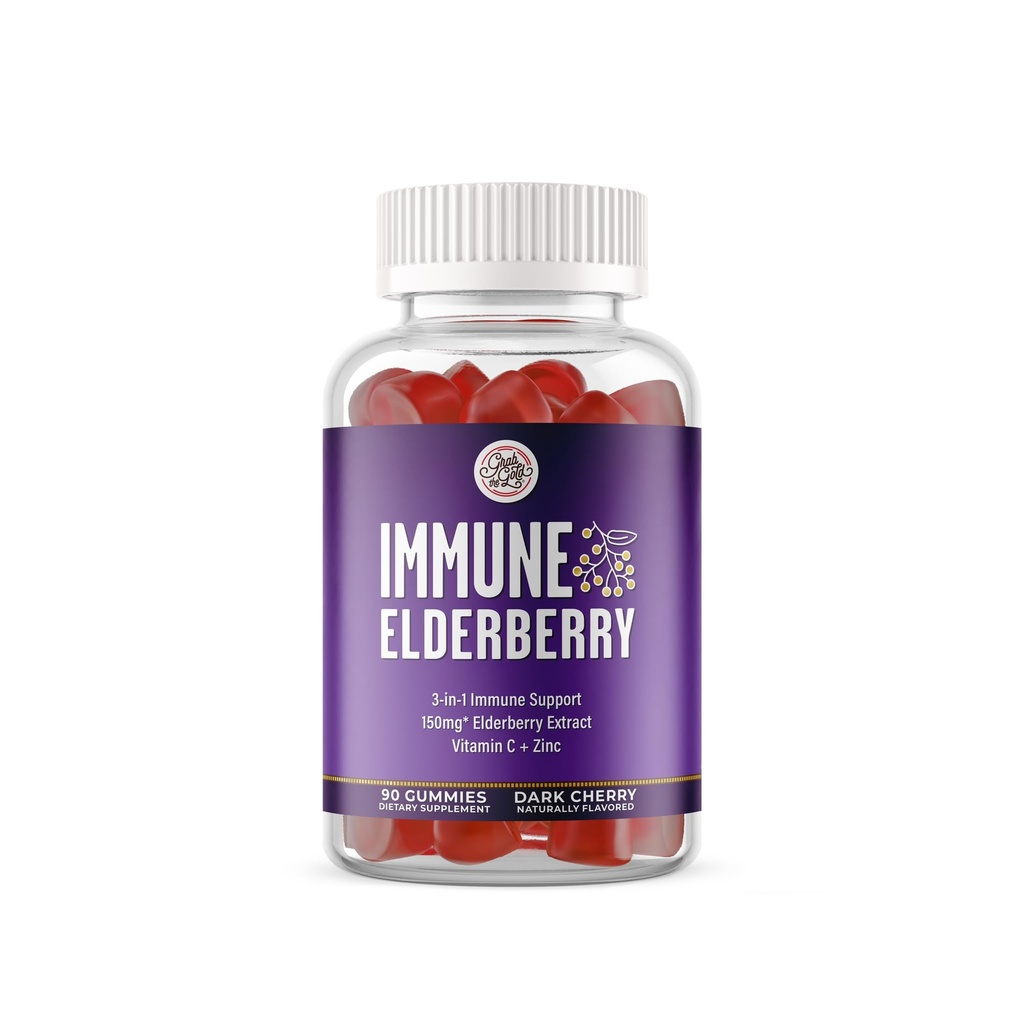 Grab Złote żeberka z witaminą C & Cynk 124; Gummeje wsparcia immunologicznego, Wegan, Gluten- free 124; 45 Day Supply