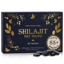 Czysty Shilajit Resin Dry Drops - duża moc, stopień A, 100% Czysty z kwasem Fulvic & 85 + Minerały śladowe dla lepszej energii Metabolizm i wsparcie immunologiczne 124; 60 Easy- to- Weź tabletki dla mężczyzn i kobiet