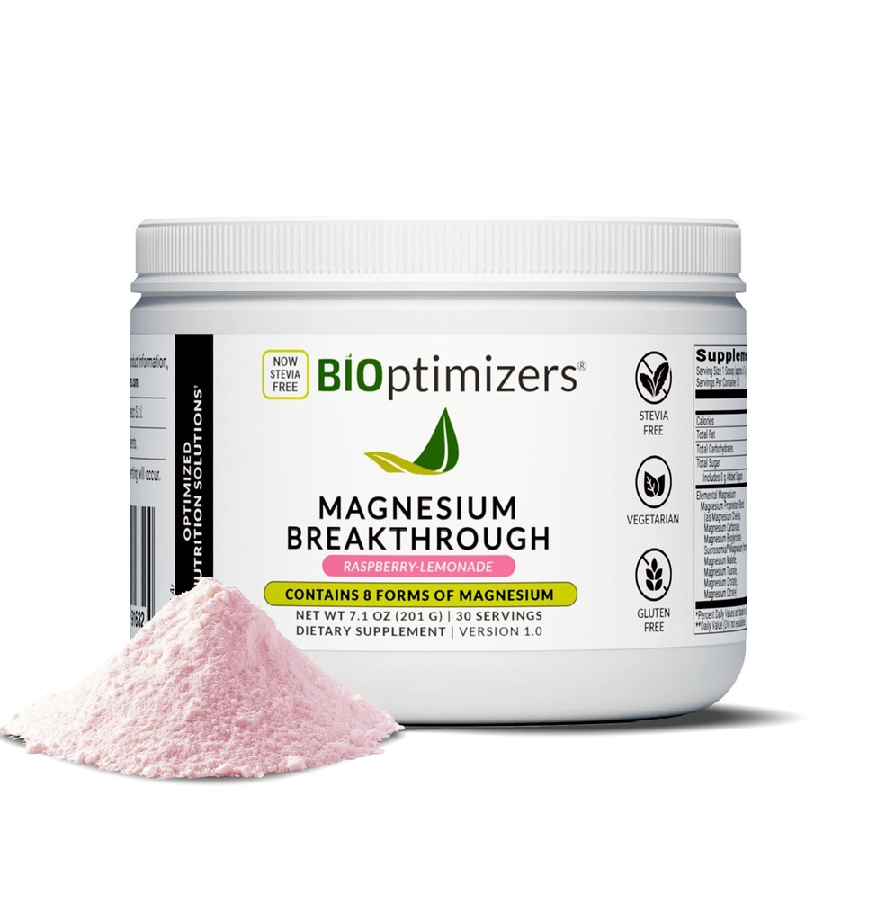 BiOptymalizatory Magnezu Breakthrough Drink - 8 Formy Magnezu, Elektrolity, Sleep Health, Stres, Odzysk mięśni, Wspomaganie serca 124; Glicynian, Cytrynian, Malate- Limonka malinowa