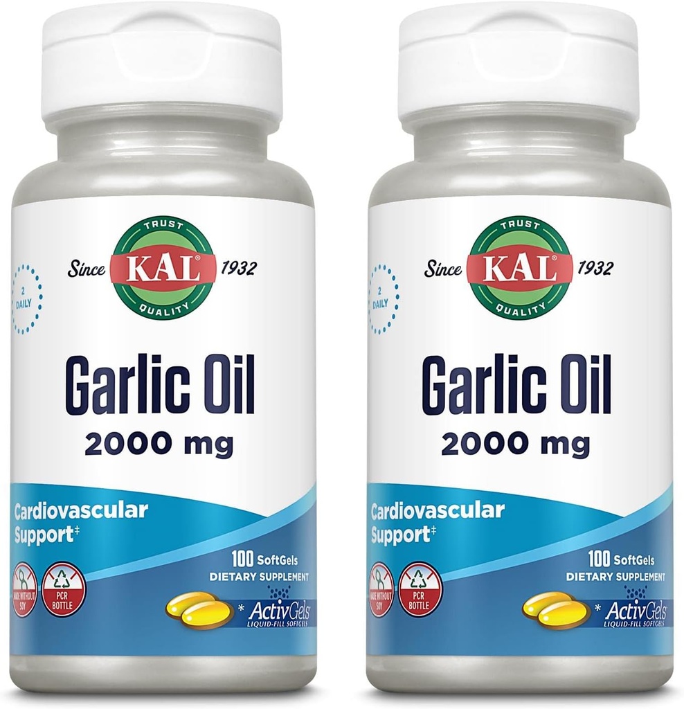 KAL Oil czosnku 2000 Softgels, 100 Hrabia 124; Opakowanie 2