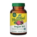 MegaFood Wegan Witamina B12, Suplement witaminy B z witaminą B6, B12 Witaminy i kwas foliowy, Wspiera produkcję energii komórkowej, Zdrowie układu nerwowego i funkcje sercowo-naczyniowe - 30 tabletek